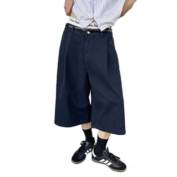 AIDASE  -  Spring Summer Casual Blue Soft Straight Shorts for Men Loose Korean Fashion Elegant Luxury Designer Clothes 2025 aidase-shop